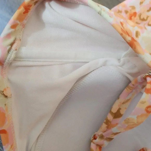KONA SOL Women's Swim Suit‎ Adjustable Strap Orange Pink Flowers SZ 24W Modest - Picture 7 of 14